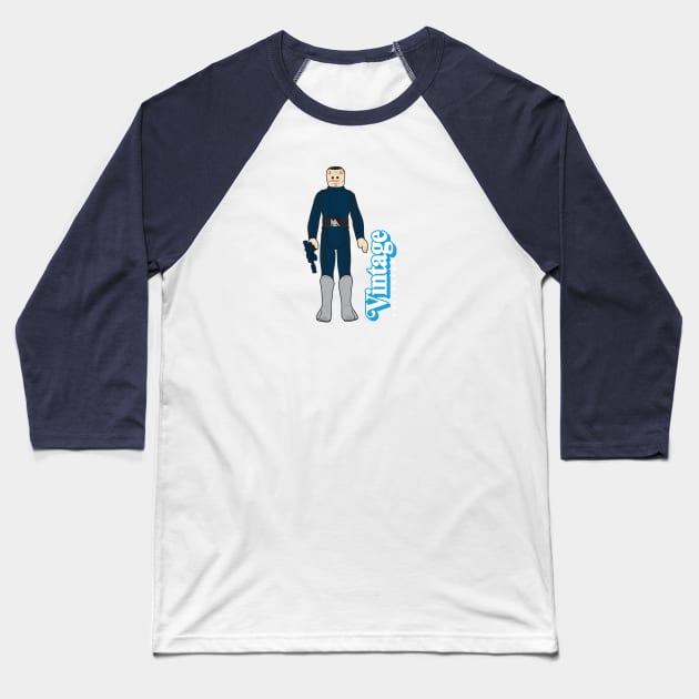 Vintage Collector - Blue Cantina Patron action figure Baseball T-Shirt by LeftCoast Graphics